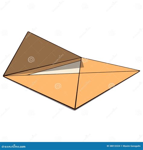 Open Envelope With Paper Perspective Drawing Vec Stock Illustration