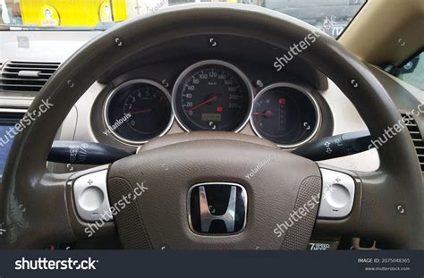 Position Brown Honda City Steering Wheel Stock Photo 2075048365