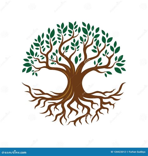 Tree Root Logo Vector Illustrations 142489996