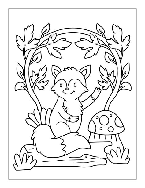 Cute Woodland Animal Colouring Pages Cute Woodland Animal Etsy