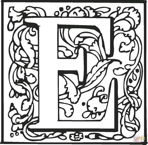 Ausmalbild: Der Buchstabe E | Ausmalbilder kostenlos zum ausdrucken