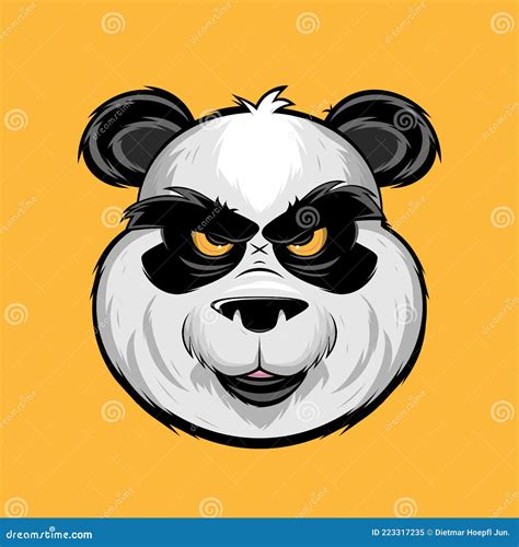 Angry Panda Bear King With Crown Cartoon Illustration Cartoondealer