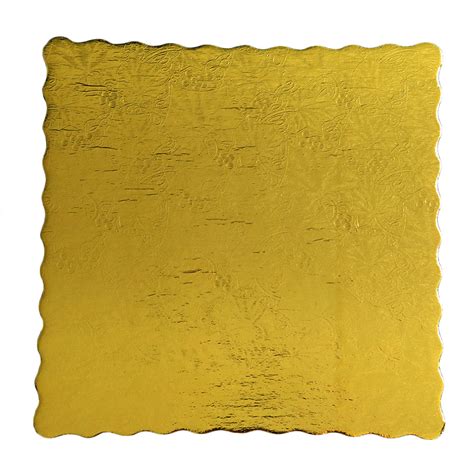 Gold Scalloped Square Cake Boards 12 Case Of 100 Square Cake Boards