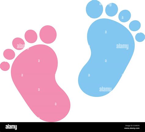 Baby Footprint Pink And Blue Stock Vector Image And Art Alamy