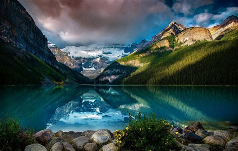 Photography Nature Landscape Lake Mountains Forest Reflection Calm