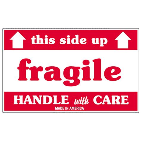 3 X 5 Fragile This Side Up Labels 500 Labels Per Roll