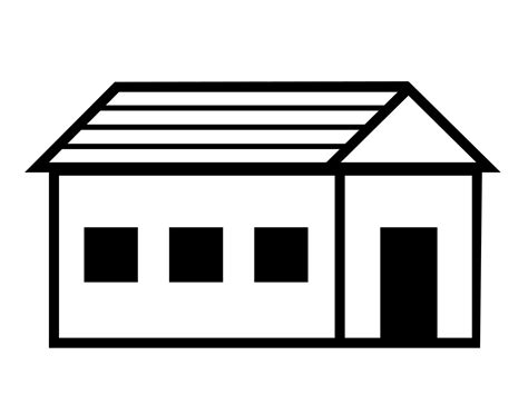 House Icon Illustration Black And White Monochrome Simple House