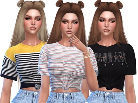 Cute Striped T Shirts Collection By Pinkzombiecupcakes At Tsr Sims 4