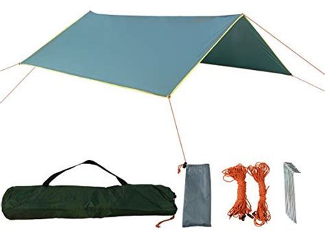 Lots of configuration, the material and craftsmanship is great, and tons of room with the optional tarp pole kit. Zoophyter 10 x 10 ft Versatile Camping Tent Tarp Shelter Hammock Rain Fly With Guy Line Stake ...
