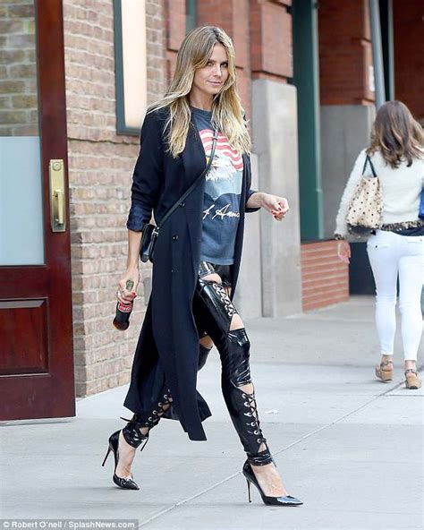 heidi klum debuts third outfit of the day in nyc daily mail online