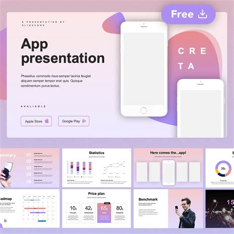 Creta Free App Presentation Template By Slidecore Pitch Presentation Presentation Slides Design