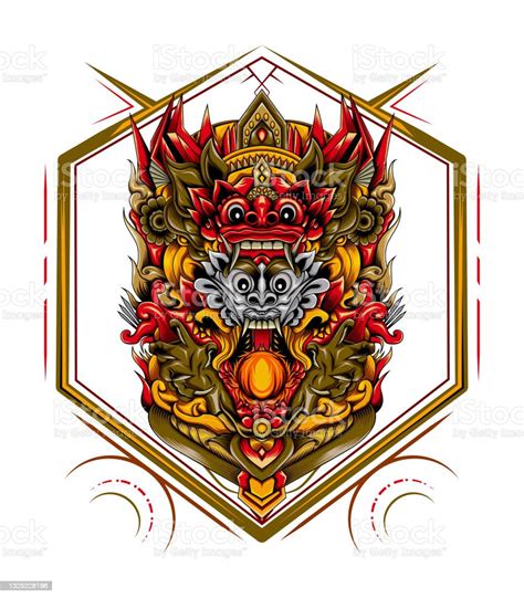 Rangda Bali Illustration Logo Template Ilustrasi Stok Unduh Gambar