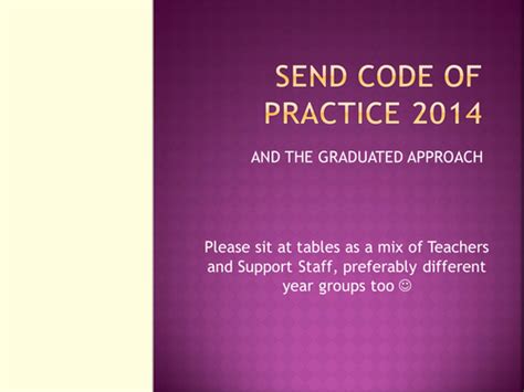 Send Code Of Practice 2014 Summary Inset Teaching Resources