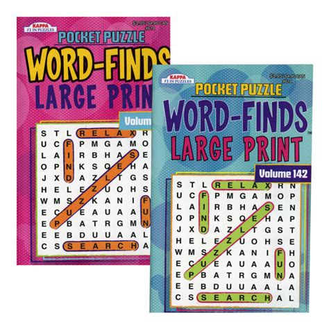 Kappa Pocket Puzzle Word Finds Large Print Digest Size Bazic Products