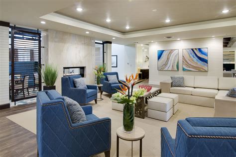 Blue Hues In The Living Room Of Starling The Luxurious Facility Is