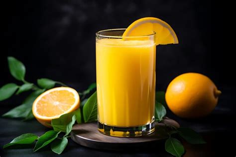 Premium Ai Image Photo Of Freshly Squeezed Orange Juice In A Glass