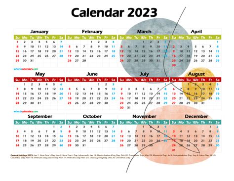 Free 2023 Printable Yearly Calendar Premium Template 2661