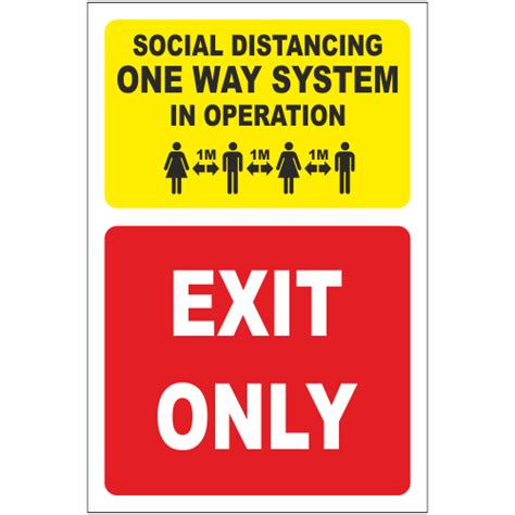 Social Distancing Signs One Way System In Operation Sign Safety