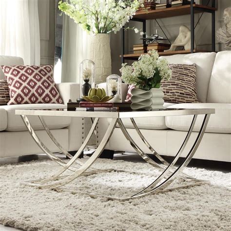 Coylin brushed nickel coffee table. Brushed Nickel Coffee Table Legs | Roy Home Design