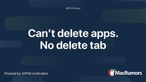 Cant Delete Apps No Delete Tab Macrumors Forums