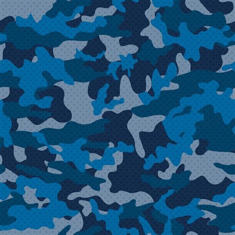 Camuflagem vector azul sem costura padrão Vetor Premium