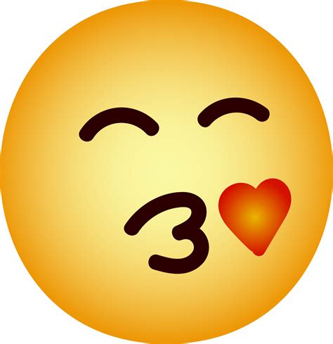 Hand Drawn Kissing Emoji Facial Expression 25222972 Png