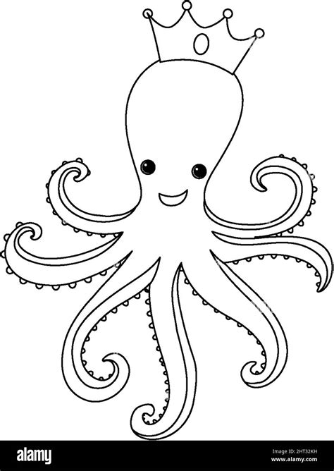Octopus Doodle Outline For Colouring Illustration Stock Vector Image