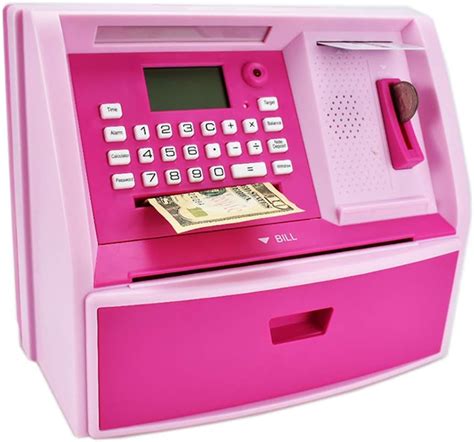 Jp Atm貯金箱 本物のお金用 パスワードロック付き コインバンク 自動スクロール紙幣 おしゃべり貯金箱 子供への