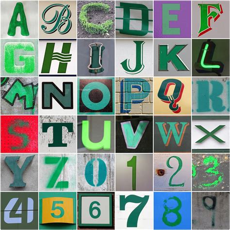 Green letters and numbers | 1. letter A, 2. letter B, 3. let… | Flickr