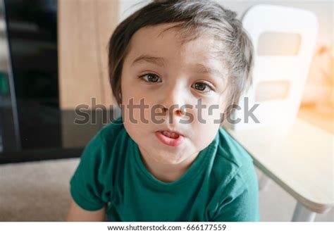 Little Boy Make Funny Face Looking Stock Photo 666177559 Shutterstock