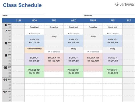 Instead of quickly mumbling your name in a monotone voice. Class Schedule Templates | Class schedule template, Class schedule college, Weekly schedule ...