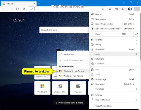 However, the extensions for edge work only on pcs working on windows 10 os. Pin Sites to Start Menu with Microsoft Edge Chromium in ...