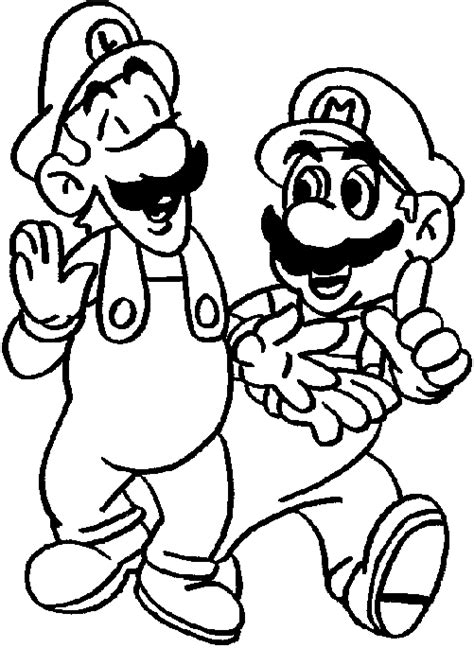 Coloring pages for children : Mario and Luigi Coloring Pages