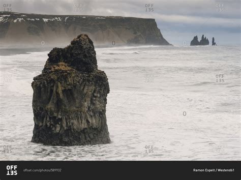 Iceland Reynisfjara Beach From Dyrholaey Peninsula Stock Photo Offset