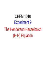 The Henderson Hasselbalch Equation Pptx Chem Experiment The