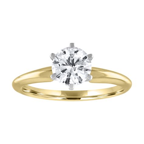 0 9 carat d si2 round 14k yellow gold diamond engagement ring 6 prong enhanced ebay