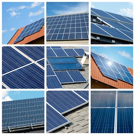 Solar Panels Collage Stock Image Image Of Electric Blue 20665003