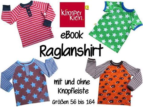 Schnittmuster für ein sweatshirt mit kapuze für kinder. eBook Raglanshirt mit Knopfleiste - klimperklein Onlineshop