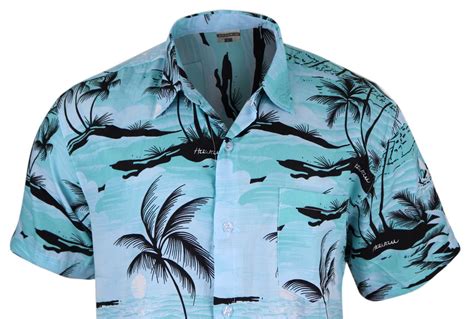 Mens Hawaiian Aloha Button Shirt Hawaii Floral Beach Summer Holiday