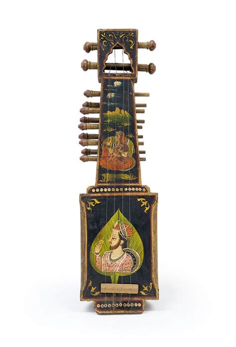 Painted Indian Sarangi Red Wooden Musical Instruments Musical
