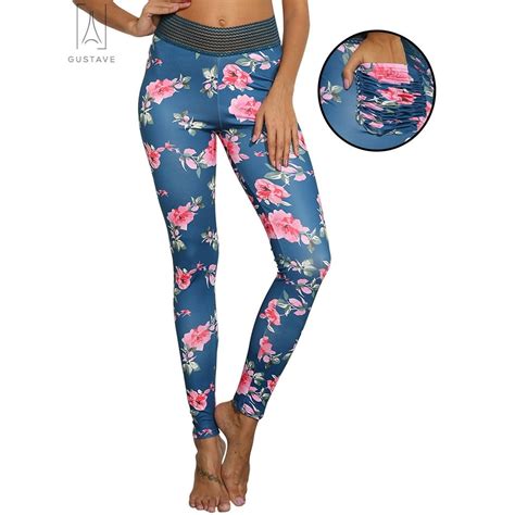 Gustave Gustavedesign Womens High Waisted Bottom Scrunch Leggings Ruched Print Yoga Pants