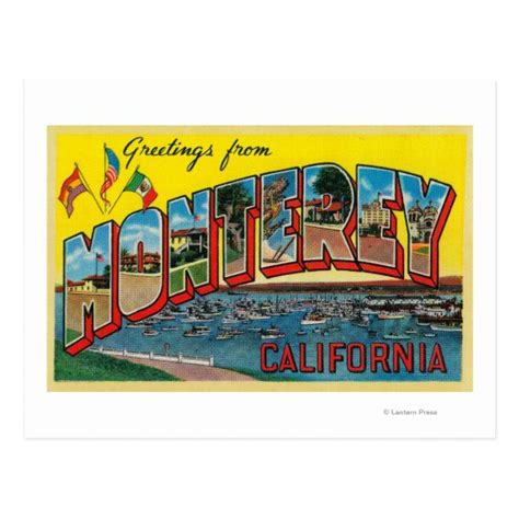 Monterey California Large Letter Scenes Postcard