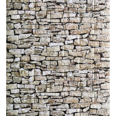 Dundee Deco Beige Off White Faux Stone 3d Wall Panel Peel And Stick
