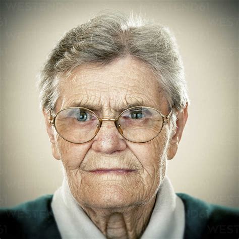 Portrait Of An Elderly Lady Stock Photo