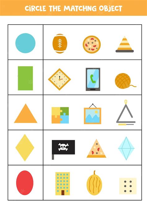 Premium Vector Worksheet For Learning Geometrical Shapes Matching