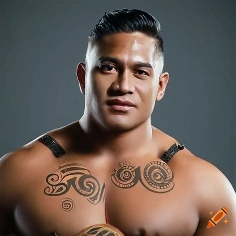 Portrait Of A Handsome Maori Rugby Player On Craiyon