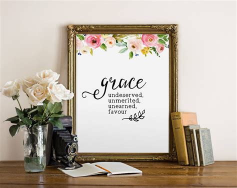 Grace Definition Grace Undeserved Unmerited Unearned Favour Etsy