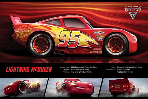 Тачки 3, cars 3, 4k, lightning mcqueen, poster. Cars - 3 - Lightning McQueen - Poster - 61x91,5