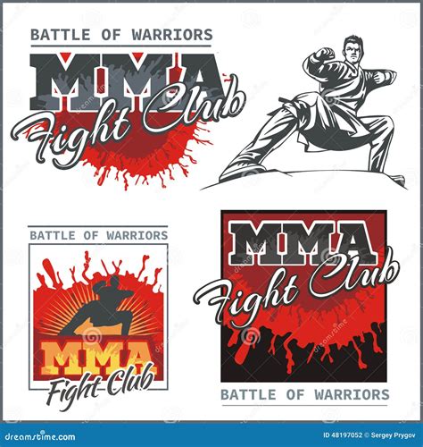 Mma Labels Vector Mixed Martial Arts Design Stock Vector