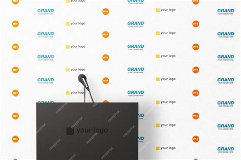 Premium Psd Press Media Conference Backdrop Advertising Canvas